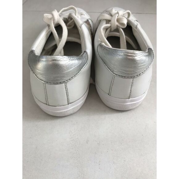 Madewell Print Leather Lace Up White Sneakers Unisex - Picture 4 of 8